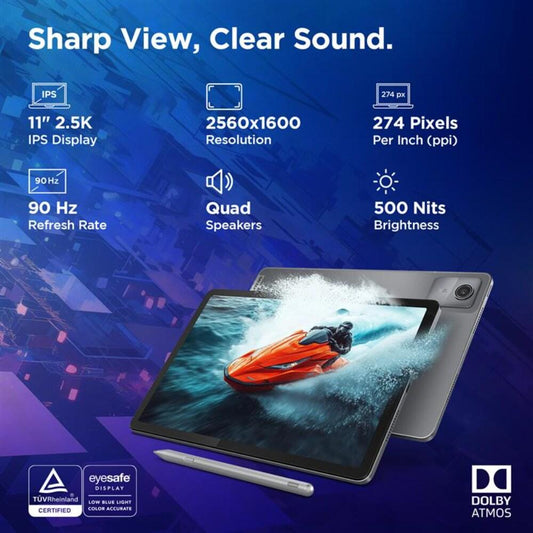 Lenovo Idea Tab 27.94 cm (11 inch) WiFi + 5G Tablet with Pen, 256 GB, 8 GB RAM, Grey, ZAFM0706IN