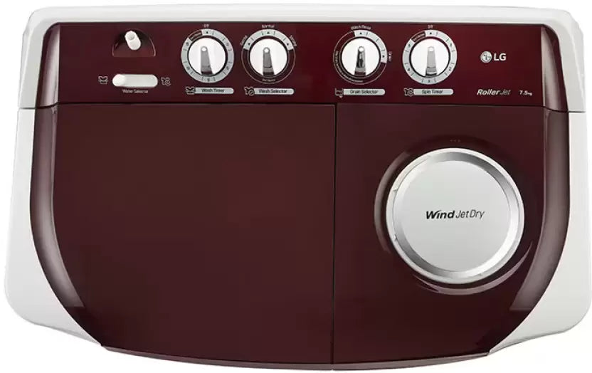 LG P7510RRAZ 7.5 kg Semi Automatic Top Load Washing Machine Maroon