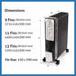 Glen HA7015 Oil Filled Radiator Room Heater 2500W with Turbo Ceramic Fan 400W Black  - 11 Fin
