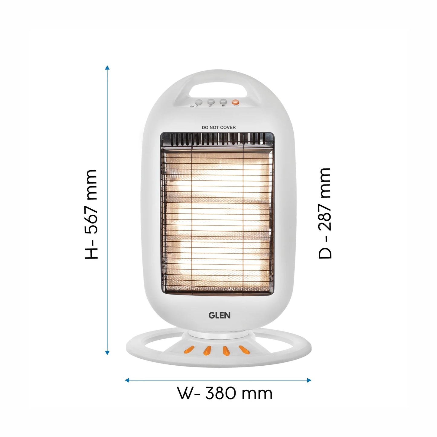 Glen HA7016CH 1200W Electric Carbon Room Heater | 3 Heat Settings | Tip-Over Protection | ISI Certified | Suraj Electronics Delhi NCR