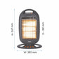 Glen HA7017 HL BL Electric Halogen Room Heater with 3 Heat Settings Grey/Black