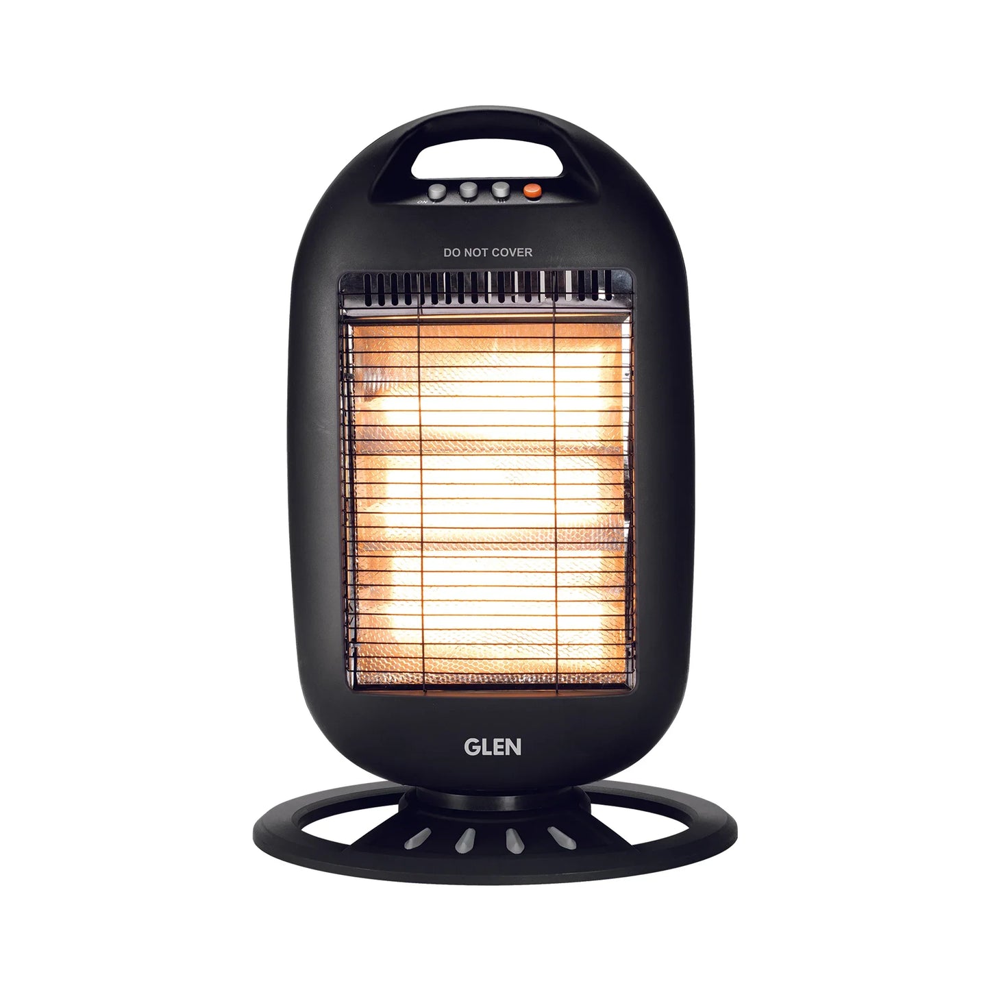 Glen HA7017 HL BL Electric Halogen Room Heater with 3 Heat Settings Grey/Black