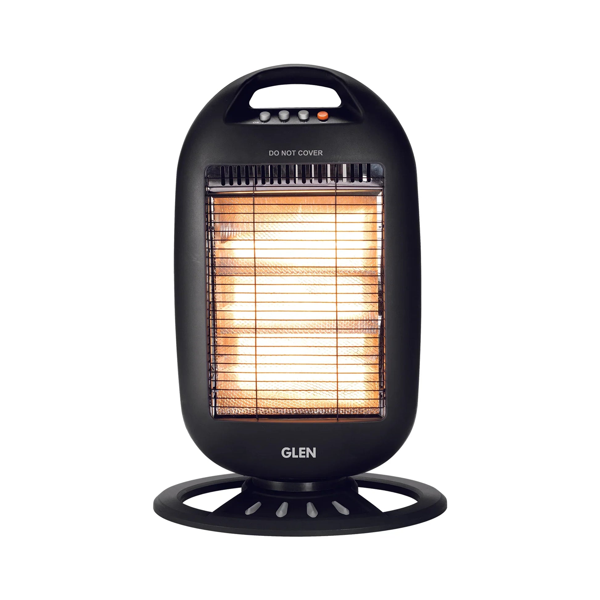 Glen HA7017 HL BL Electric Halogen Room Heater with 3 Heat Settings Grey/Black