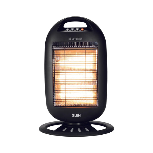Glen HA7017 HL BL Electric Halogen Room Heater with 3 Heat Settings Grey/Black