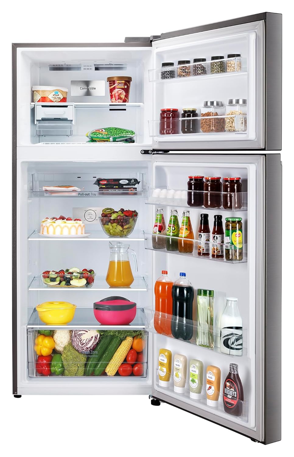 LG GL-S422SPZX 398L 3 Star Frost-Free Double Door Refrigerator (Convertible, Smart Inverter, Express Freeze, Shiny Steel)