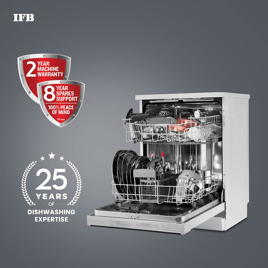 IFB Neptune FX2 14 Place Settings Hot water wash Free Standing Dishwasher (White, In Built Heater with Active Steam Drying) Open Box