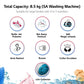 LG P8535SKMZ 8.5 Kg 5 Star Wind Jet Dry Rat Away Technology Semi-Automatic Top Loading Washing Machine ( Roller Jet Pulsator, Collar Scrubber, Middle Black)