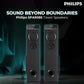 Philips Audio SPA9085 2.0CH 100W Multimedia Tower Speakers with Wireless Microphone,Multi-Connectivity Option with Supporting USB, AUX, FM,Mic & Thumping Bass with Karaoke(Black)