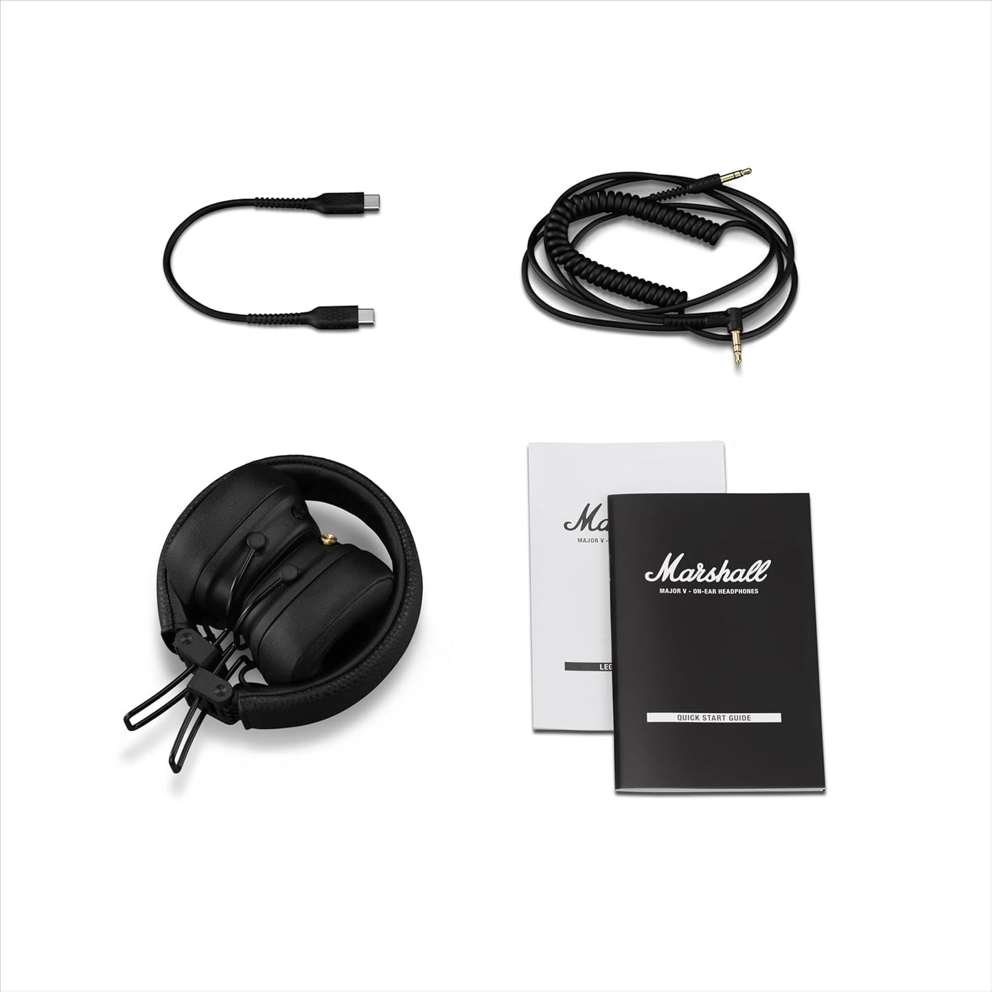 Marshall Major V Wireless On-Ear Headphones (Black) | 100 + Hours Playtime | Wireless Charging | Bluetooth LE Audio | Suraj Electronics Delhi NCR