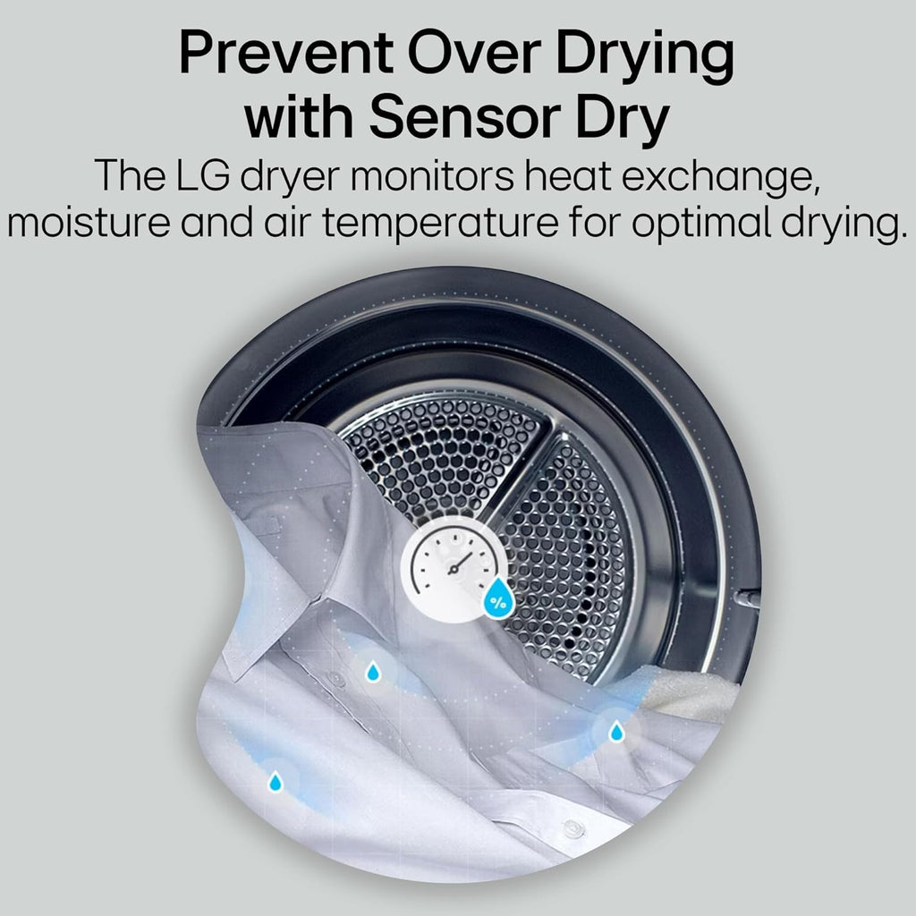 LG DHV09SAM 9 Kg, Wi-Fi, Dual Inverter Heat Pump, Eco-Hybrid Technology Fully Automatic Front Load Dryer ( Double Layer Air Filter, Allergy Care, Auto Cleaning Condenser, Middle Black)