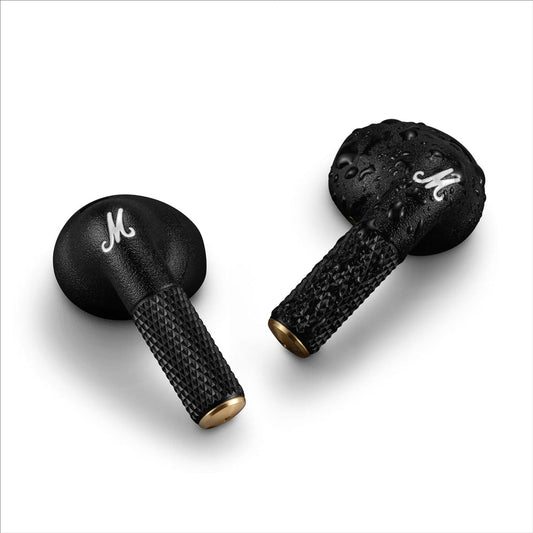 Marshall Minor IV Wireless Bluetooth Earbuds (Black) with 30+ Hours Playtime, Wireless Charging, Water-Resistant, Bluetooth Multipoint & Touch Controls