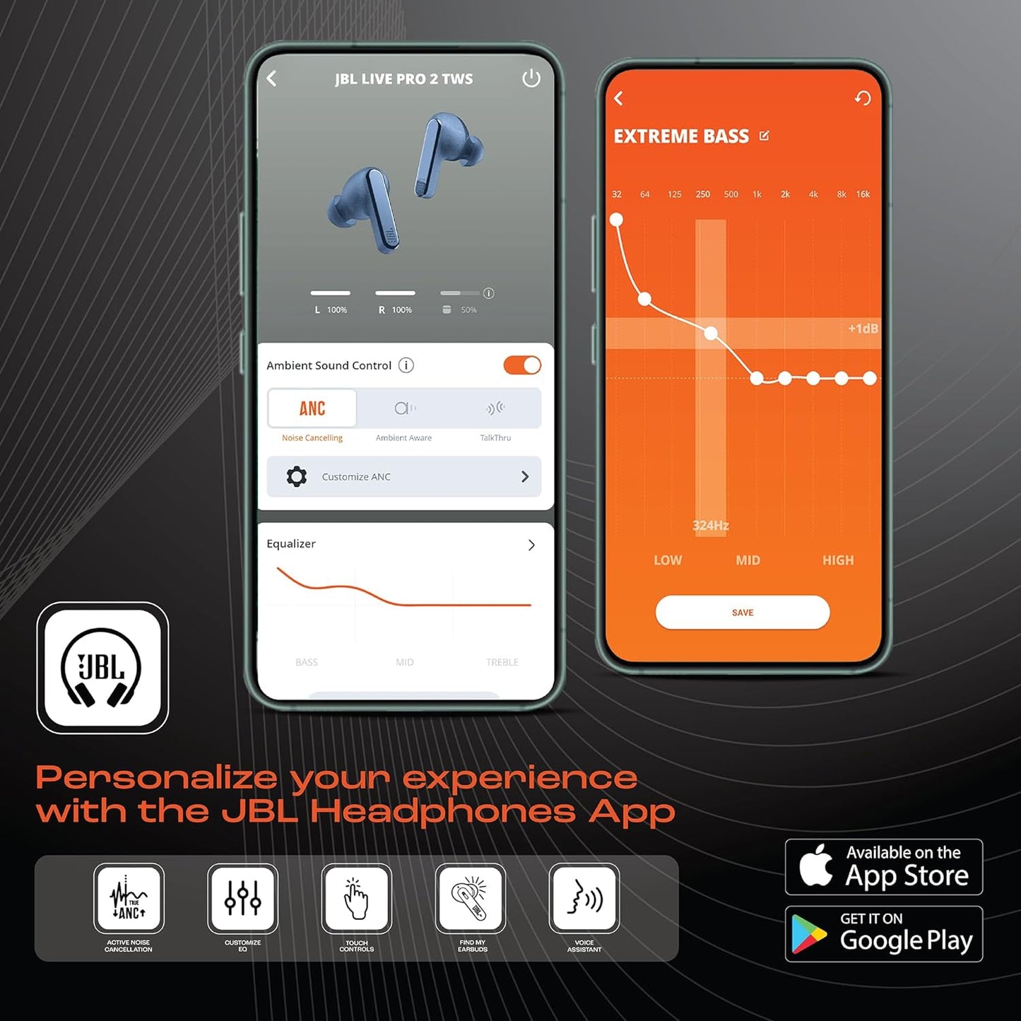 JBL Live Pro 2 True Wireless Earbuds with Adaptive Noise Cancelling, 40H Battery, Multi-Point Connection, Built-in Alexa & Google Assistant – Premium In-Ear Bluetooth TWS | Suraj Electronics