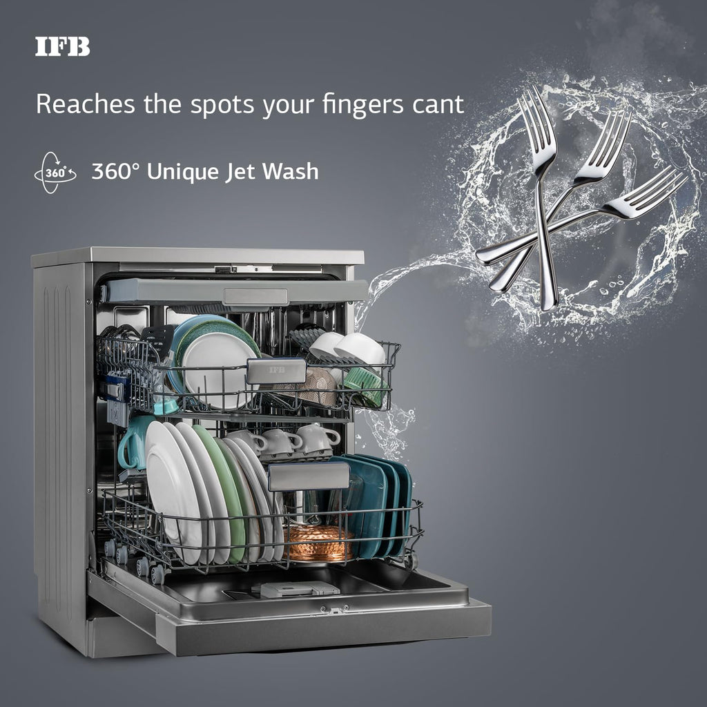 IFB Neptune SX16 16 Place Setting Dishwasher | Ion Tech | Auto Door Opening | 360° Spray Arms | 70°C Hot Wash