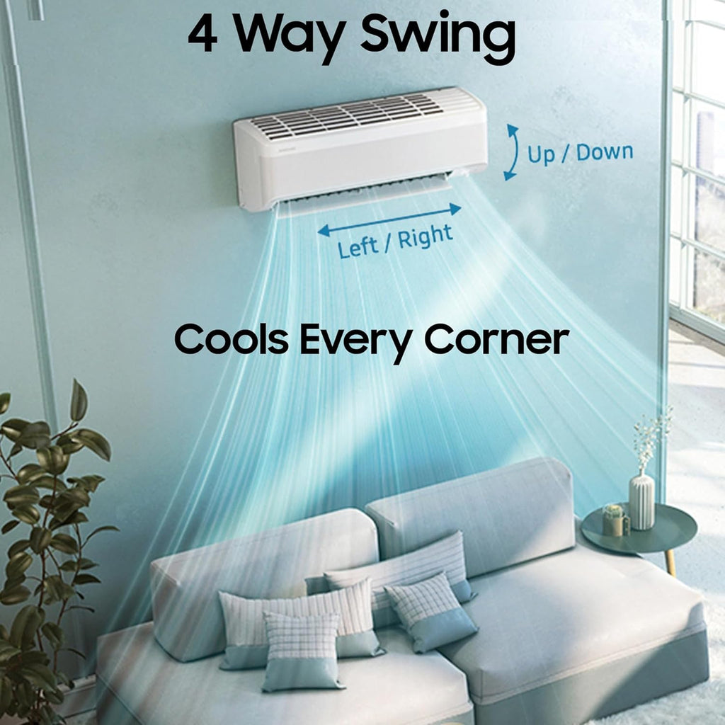 Samsung AR60F19D1ZW 1.5 Ton 5 Star Windfree AI Inverter Smart Split AC (WiFi, Copper, Digital Inverter, 4 Way swing)