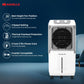 Havells 2-in-1 Convertible 80 L Desert Air Cooler for room| Dual functionality & easy storing| Can be used as side table| 5 Leaf Metal Blade Fan| Powerful Air-Delivery| Bacteria shield honeycomb pads GHRACCCE185