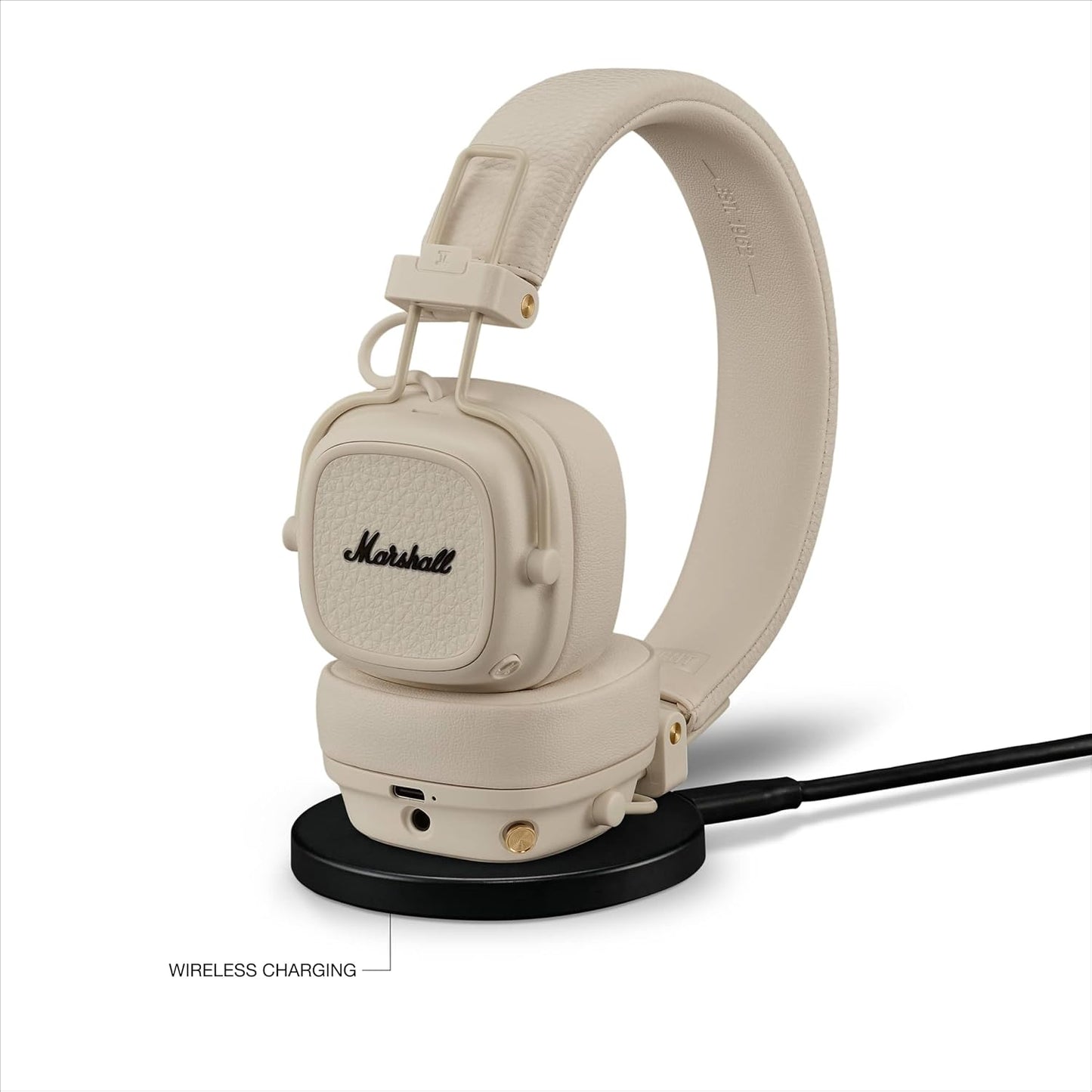 Marshall Major V Wireless On-Ear Headphones (Cream) | 100+ Hours Battery, Bluetooth, Fast Charging – Buy Online at Suraj Electronics