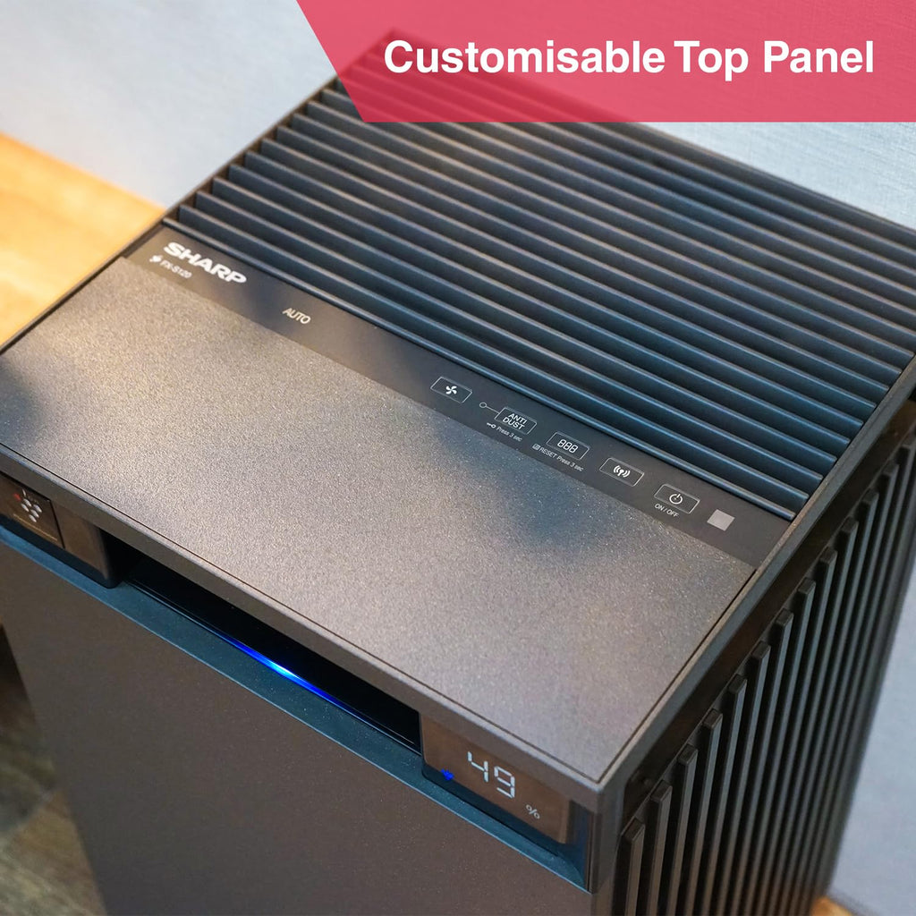 SHARP FX-S120M-H Smart Air Purifier for Home | 930 Sq Ft Coverage | Wi-Fi Control | H14 HEPA Filter | PM2.5 Display | Real-Time Air Quality, Temperature & Humidity Monitoring | Charcoal Gray