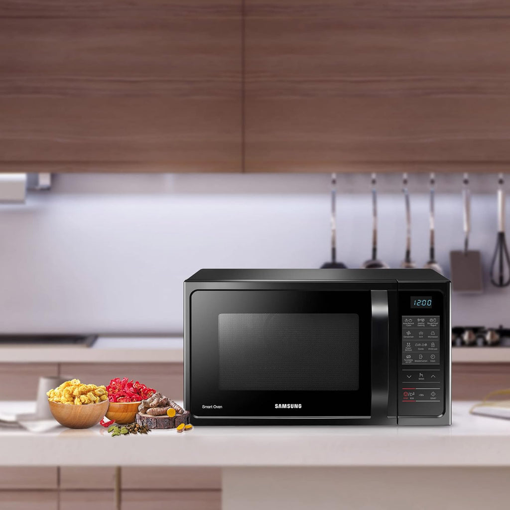Samsung MC28A5013AK/TL 28L Convection Microwave Oven (Black) – Curd Making, Grill, Auto Cook, Ceramic Enamel Cavity
