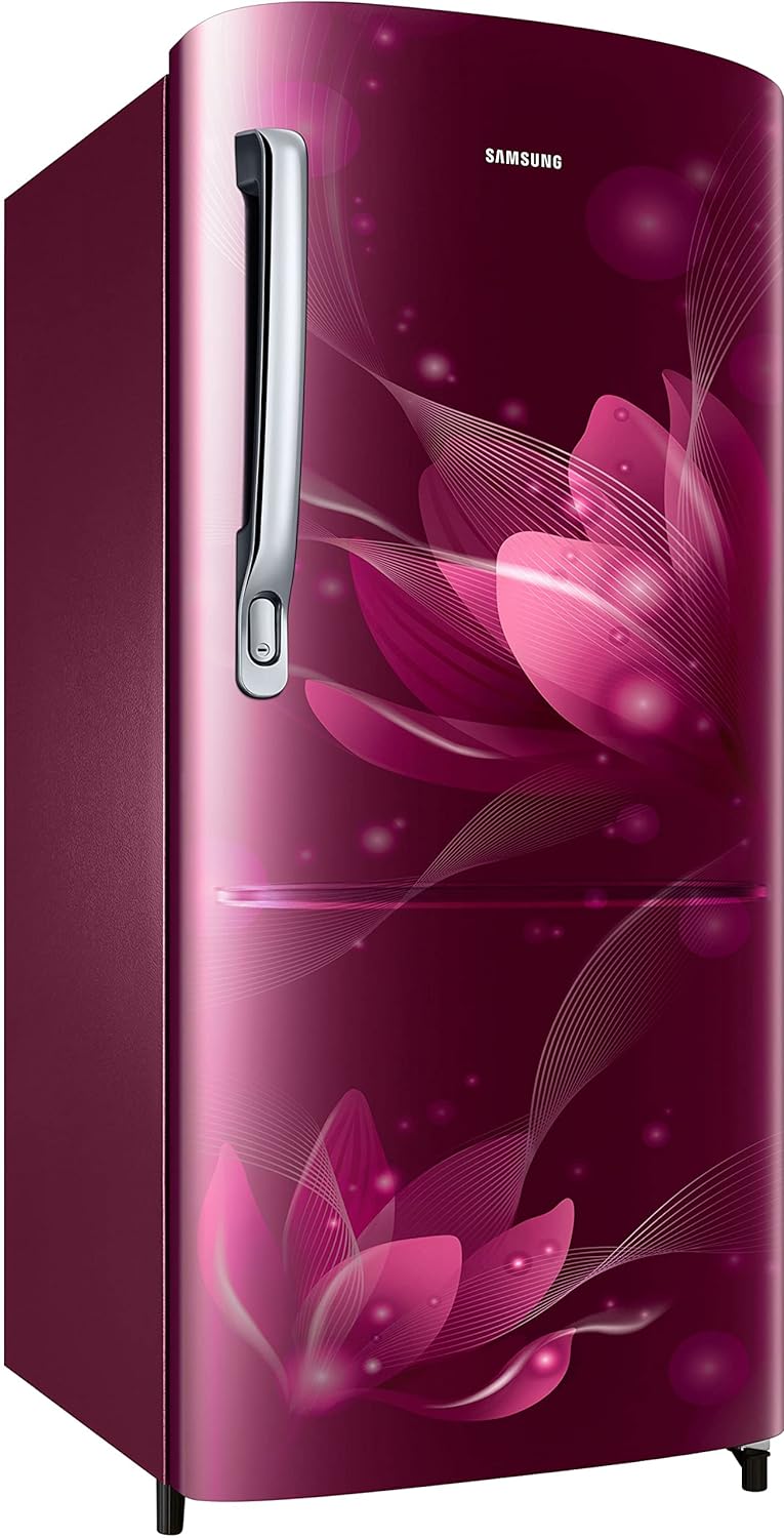 Samsung RR20C2712R8/NL 183 L, 2 Star, Digital Inverter, Direct-Cool Single Door Refrigerator ( Blooming Saffron Red)