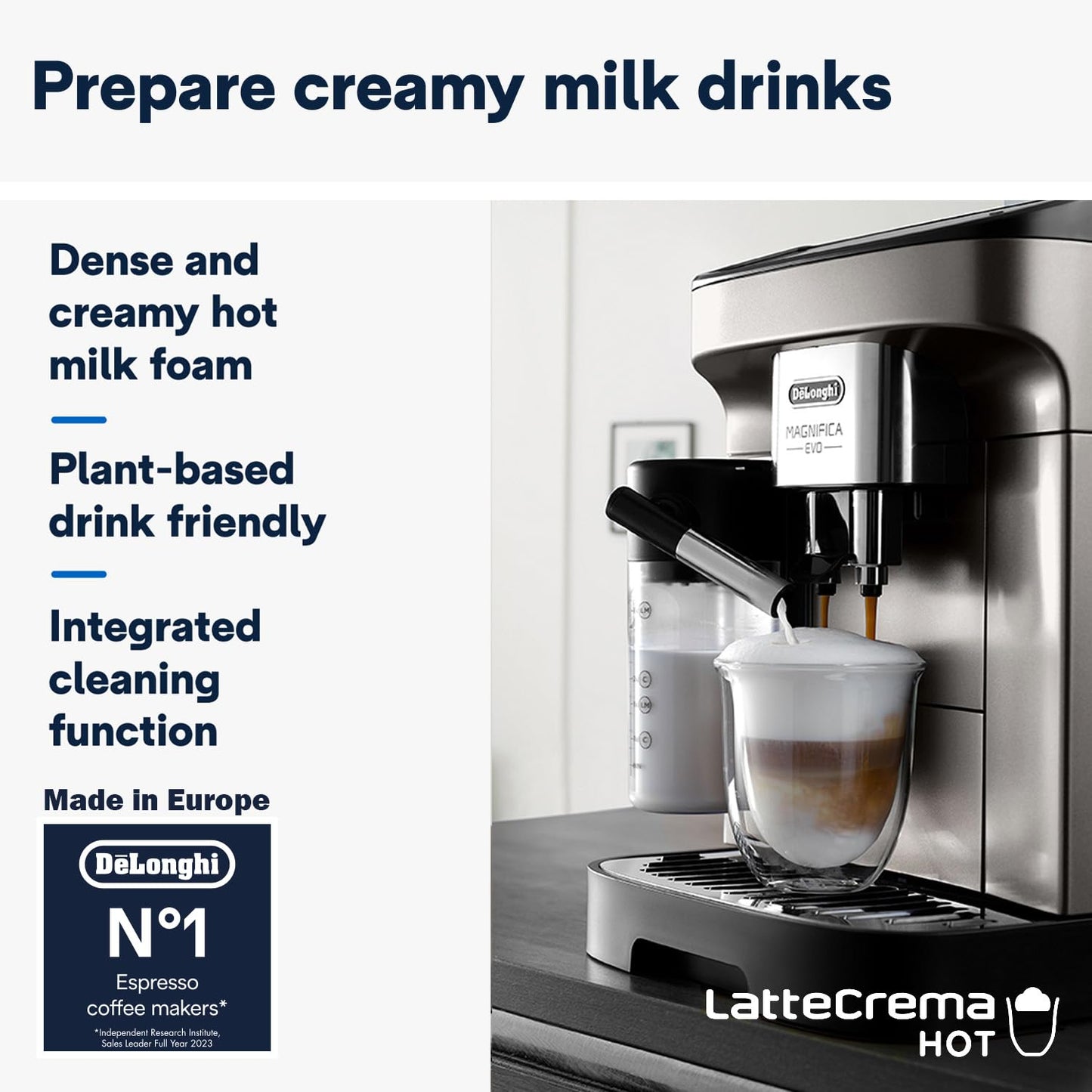 Delonghi Ecam290.81 TB- Magnifica Evo|Bean To Cup Fully Automatic Coffee Machine|7 One-Touch Recipes - Latte, Espresso, Cappuccino & More|15 Bar Pressure|1450 W|Free Demo & Installation(Titanium Black)