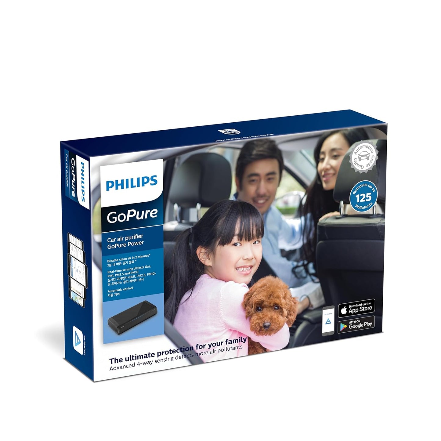 Philips Go Pure Power GP9311 Car Air Purifier  Dual Fan Technology HEPA and HESA Filters Advanced 4 way Sensing