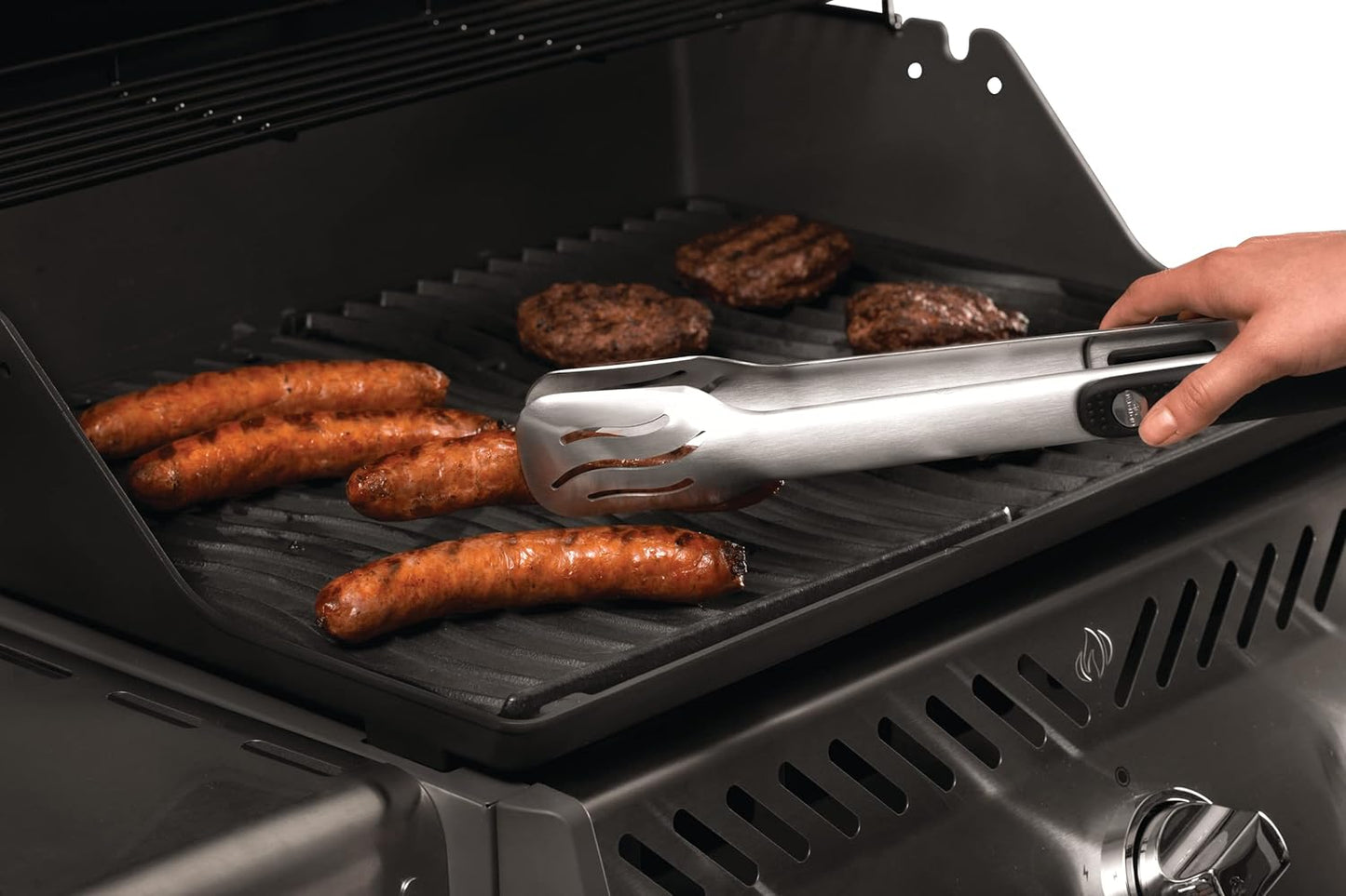 Napoleon 2-Piece BBQ Tool Set | Stainless Steel Tongs & Spatula | Heat-Resistant Handles | Locking Mechanism | Dishwasher Safe | Outdoor Grilling Accessorie
