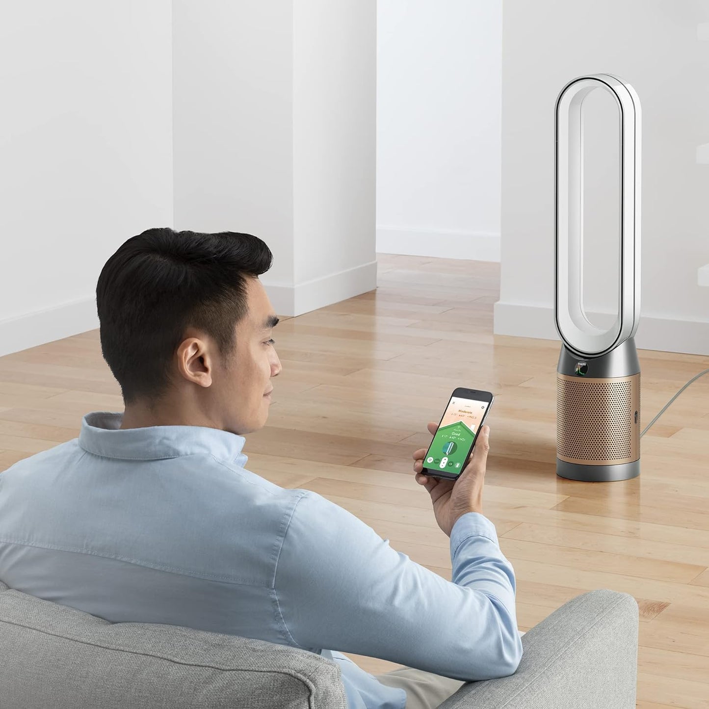 Dyson TP09 Wi-Fi Enabled Air Purifier Cool (White/Gold, HEPA H13, Formaldehyde Sensor, Air Multiplier Technology)