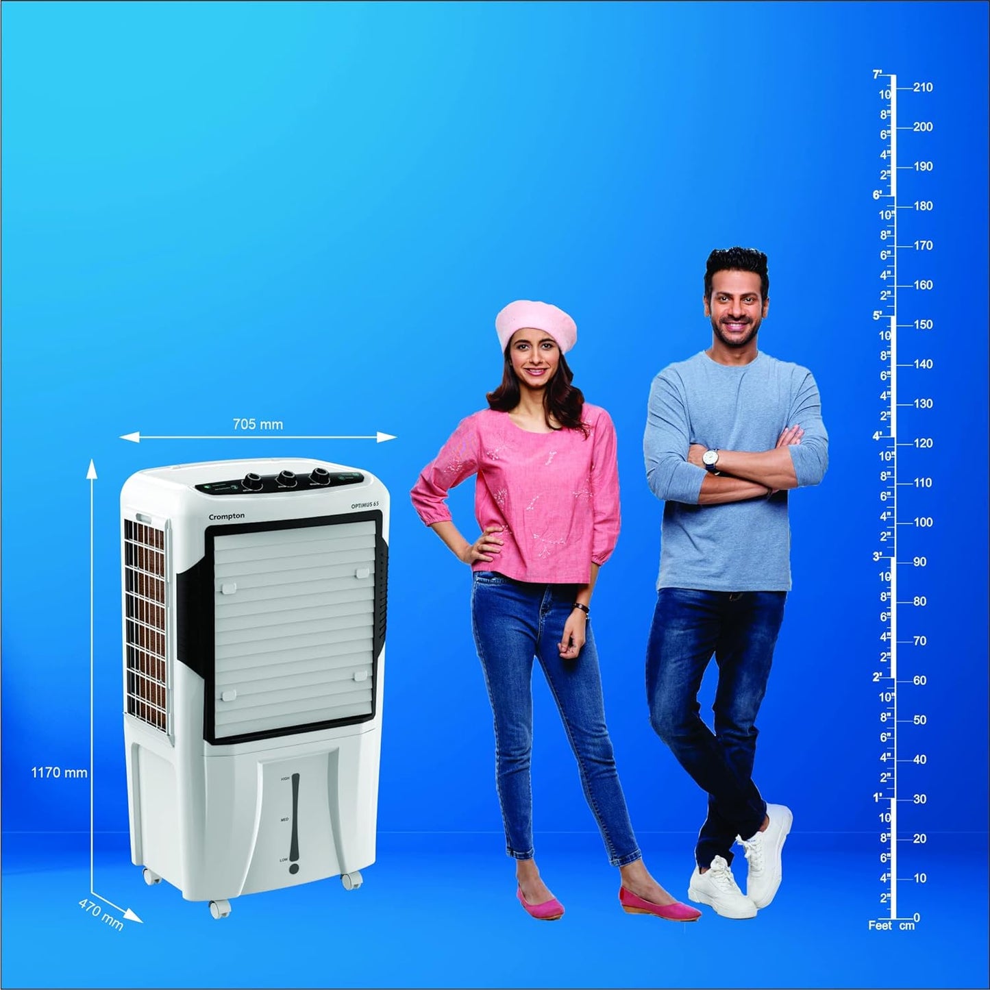 Crompton Optimus 65 Desert Air Cooler | 65 L Tank | Everlast Pump | Large Ice Chamber | Humidity Control | Suraj Electronics Delhi NCR