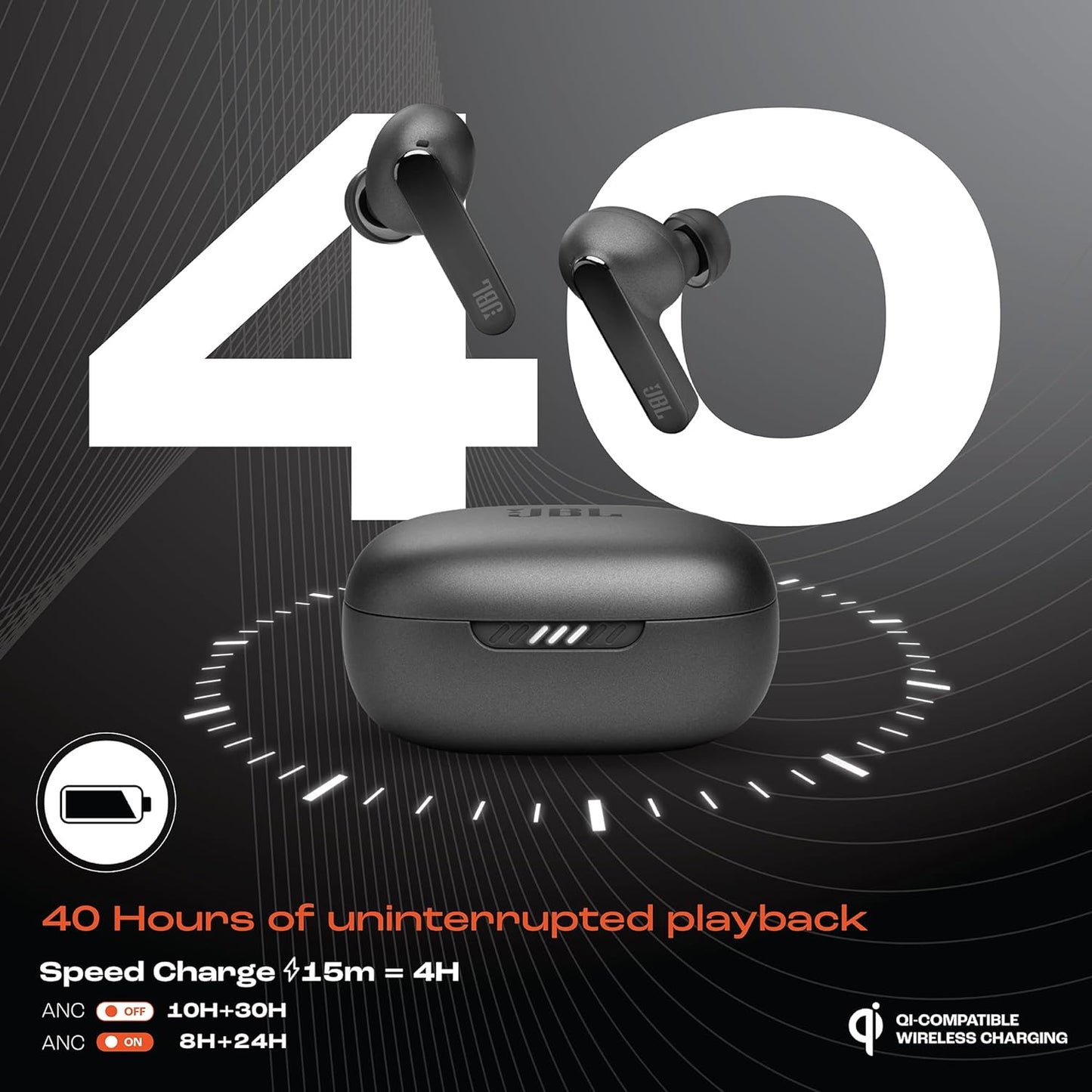 JBL Live Pro 2 TWS Earbuds with Adaptive Noise Cancelling, 40H Playtime, Multi-Device Connect & JBL Signature Sound – Black | Suraj Electronics
