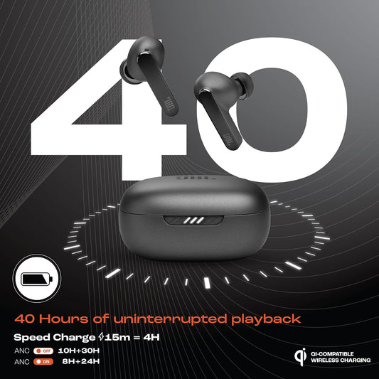 JBL Live Pro 2 TWS Earbuds with Adaptive Noise Cancelling, 40H Playtime, Multi-Device Connect & JBL Signature Sound – Black | Suraj Electronics