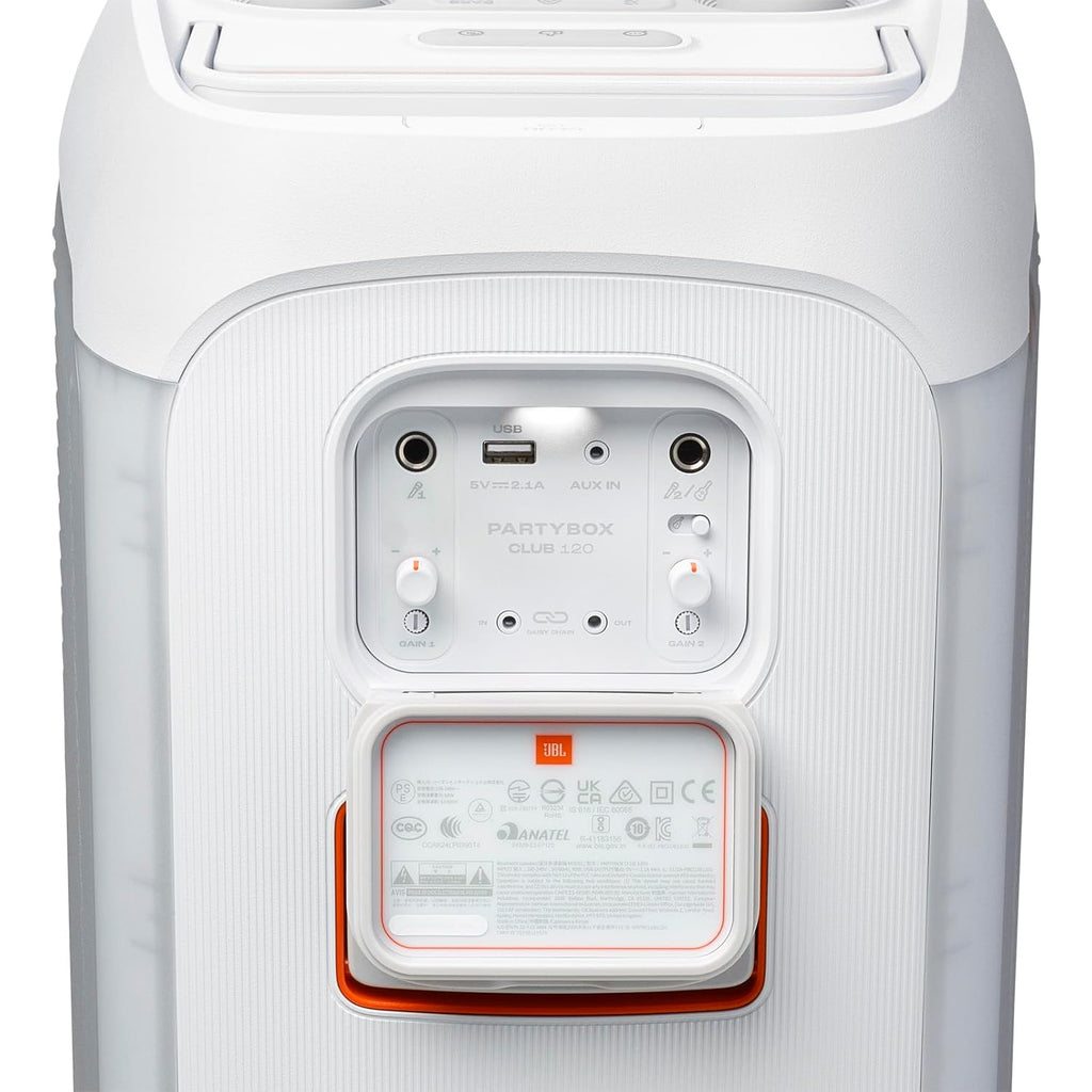 JBL Partybox 120 (White Color ) Wireless Bluetooth 160W Party Speaker, AI Sound Boost, Futuristic Light Show, Upto 12Hrs Playtime