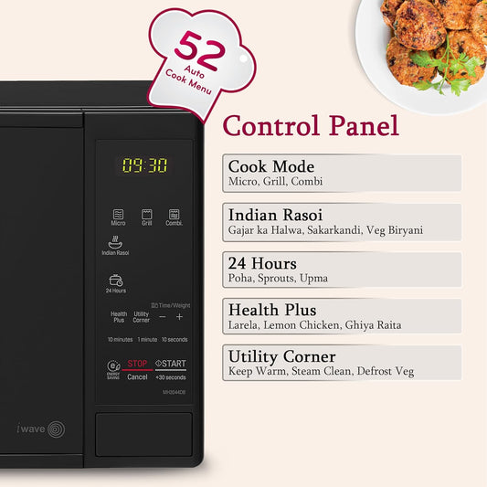 LG MH2044DB 20 L Grill Microwave Oven (Black, Anti-Bacterial Cavity, Health Plus Menu) – Buy Online at Suraj Electronics Delhi NCR