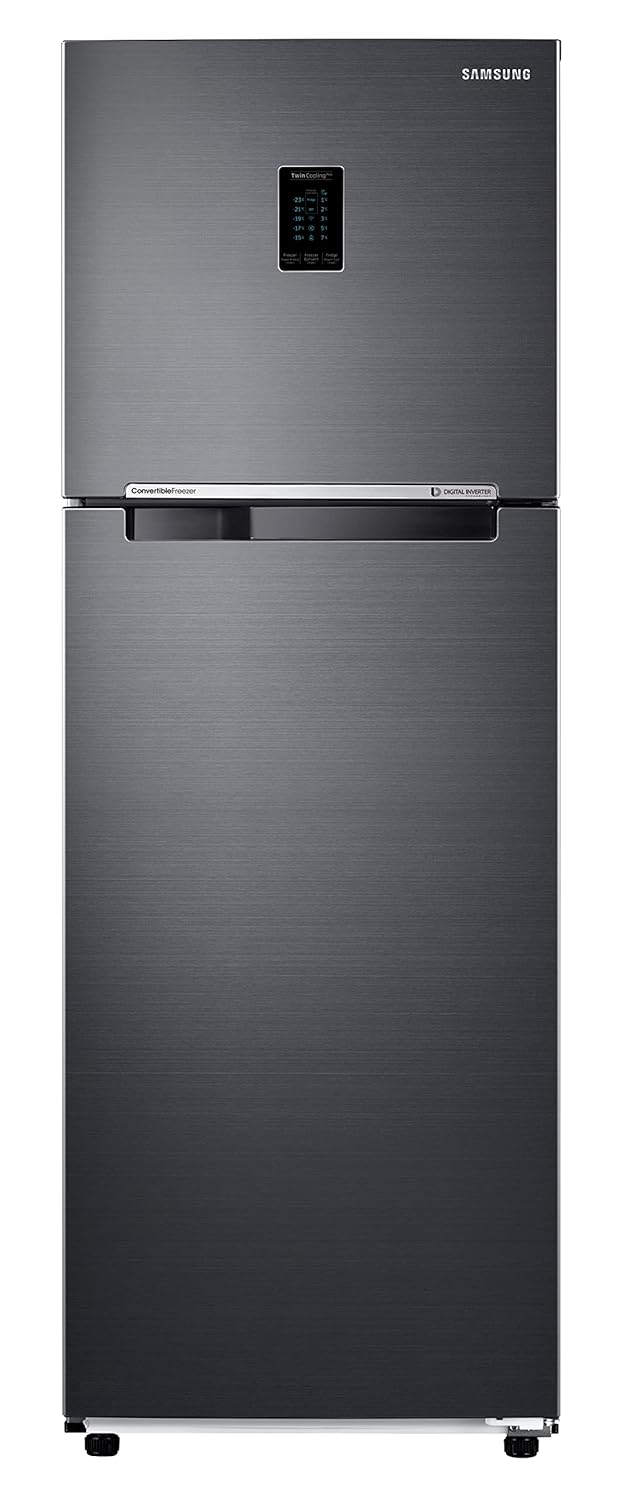 Samsung RT37C4522B1/HL 322L 2 Star Inverter Frost-Free Convertible 5 In 1 Double Door Refrigerator Appliance (Black Doi )