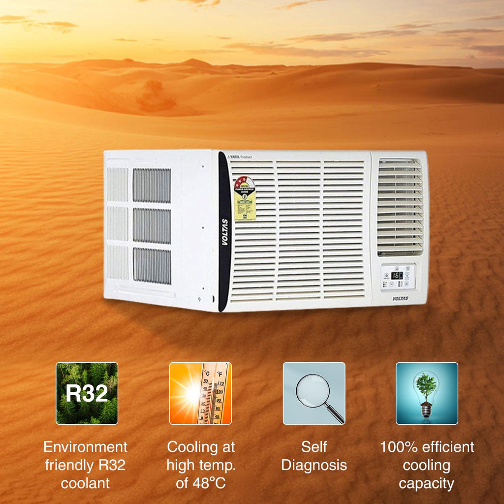 Voltas 183 Vectra Elite 1.5 Ton 3 Star, Fixed Speed Window AC (Copper, Turbo Mode, White)