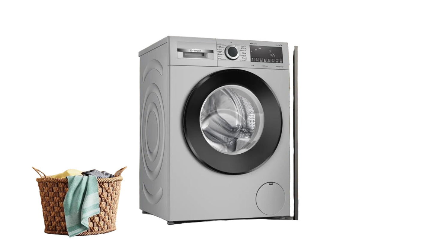 Bosch WGA1220SIN 7 Kg 5 Star Front Load Washing Machine with In-Built Heater, Anti-Stain, SpeedPerfect – Silver