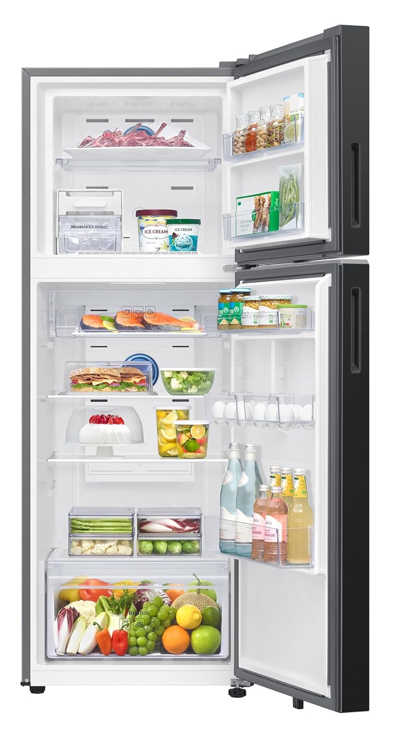 Samsung RT34DG5A2BBXHL 330L 2 Star Frost Free Double Door Refrigerator with Convertible 5-in-1, Digital Inverter, SmartThings Wi-Fi & Bespoke AI (Luxe Black)