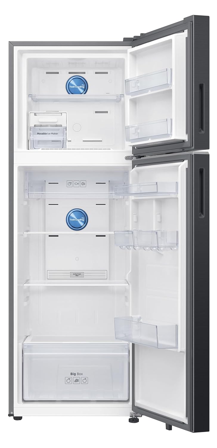Samsung RT38DG5A4DB1HL 350 L, 3 Star, Convertible 5-in-1, Digital Inverter, Frost Free Double Door, WiFi Enabled Bespoke AI Refrigerator ( Black Matte, Black)