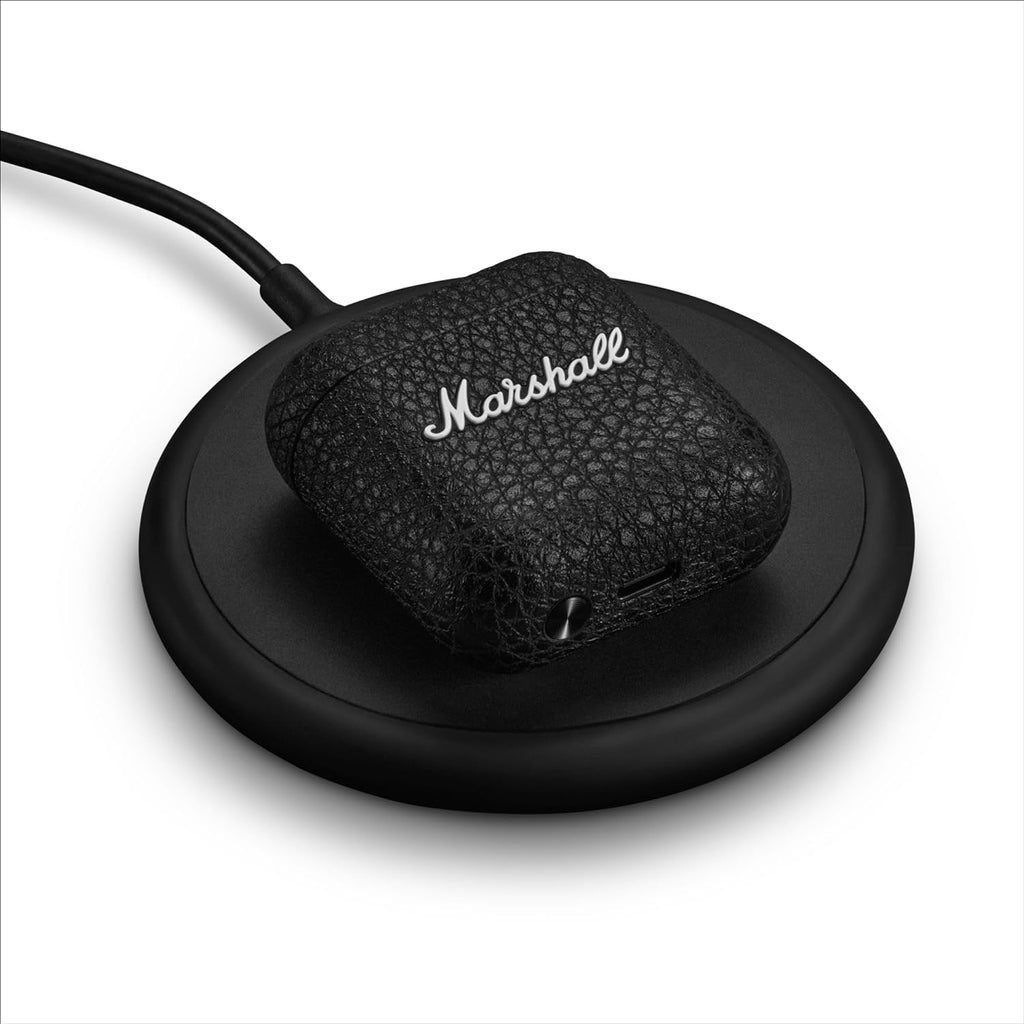 Marshall Minor IV Wireless Bluetooth Earbuds (Black) with 30+ Hours Playtime, Wireless Charging, Water-Resistant, Bluetooth Multipoint & Touch Controls