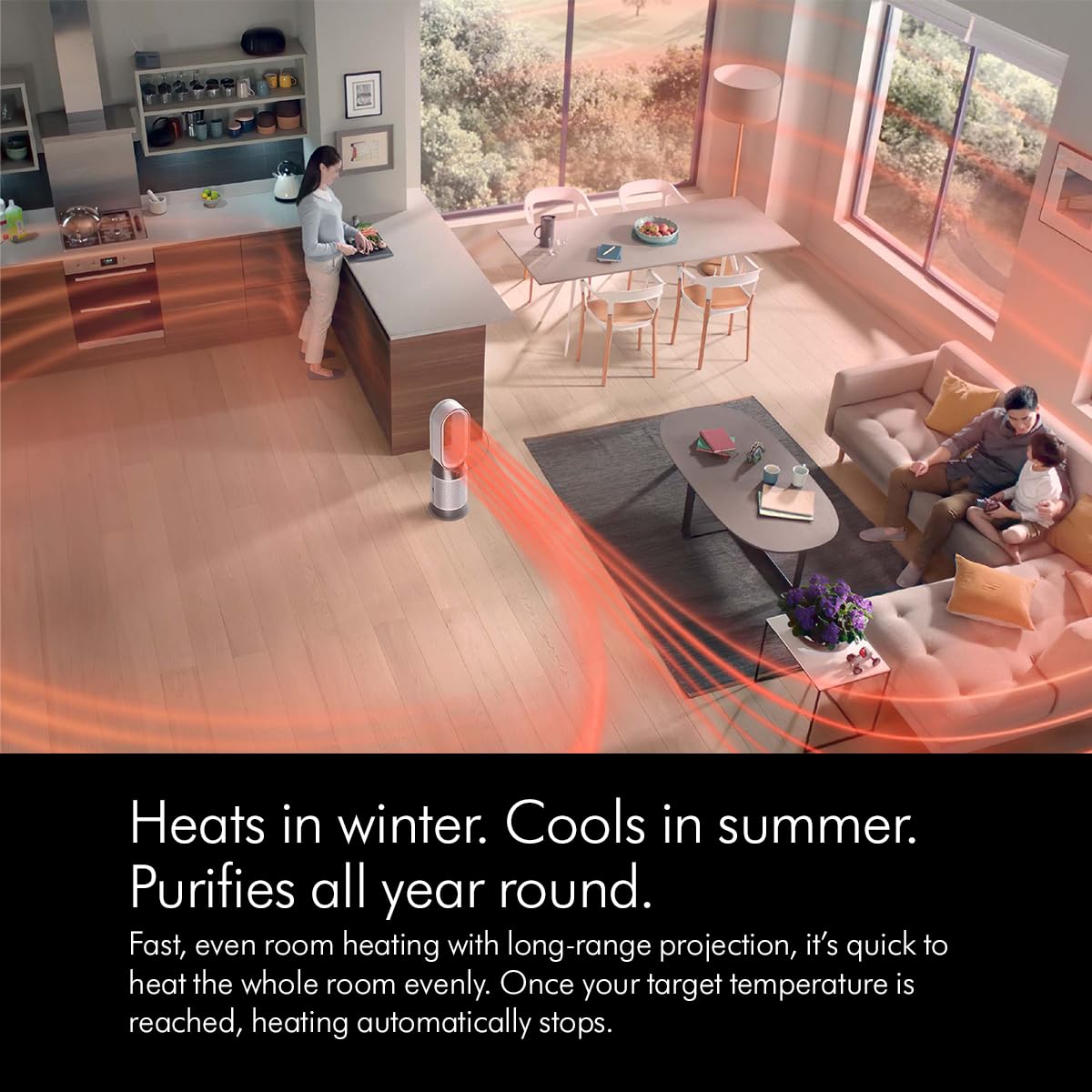 Dyson HP10 Hot+Cool Gen1 Air Purifier – HEPA H13 Filter, 99.95% Filtration, Heating & Cooling, 350° Oscillation, Real-Time Air Monitoring (White/Silver)