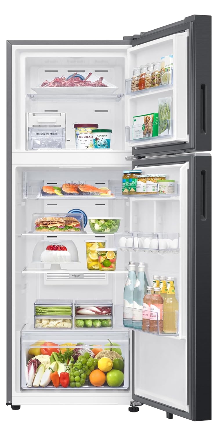 Samsung RT34DG5A4DB1HL 330L 3 Star Convertible 5-in-1 Frost Free Double Door Refrigerator | AI Energy Mode | Wi-Fi Enabled | Twin Cooling Plus | Digital Inverter | Black Matte | Made in India