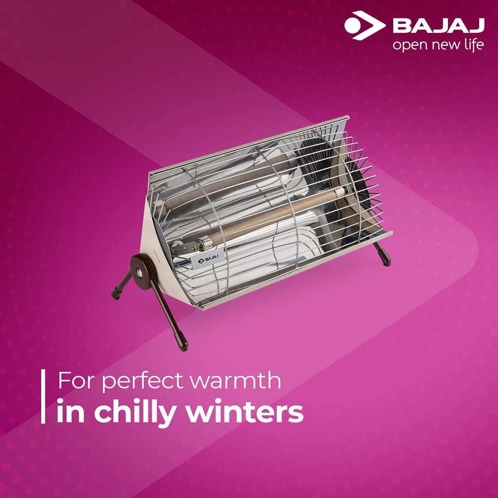 Bajaj Minor Radiant Room Heater 1000W PedestalHeater For Winter|Electric Heater ForRoom|Stainless Steel Heat Reflector|Nickel Chrome
