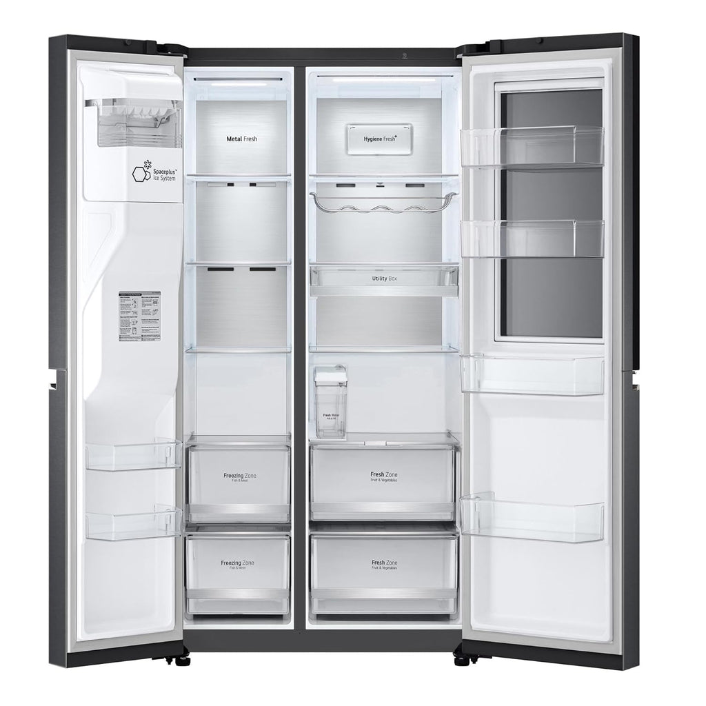 LG GL-X257AMC3 630 L Inverter Side-by-Side Refrigerator (2025 Model, InstaView Door-in-Door, Wi-Fi Enabled, Black, Water & Ice Dispenser, Hygiene Fresh+)