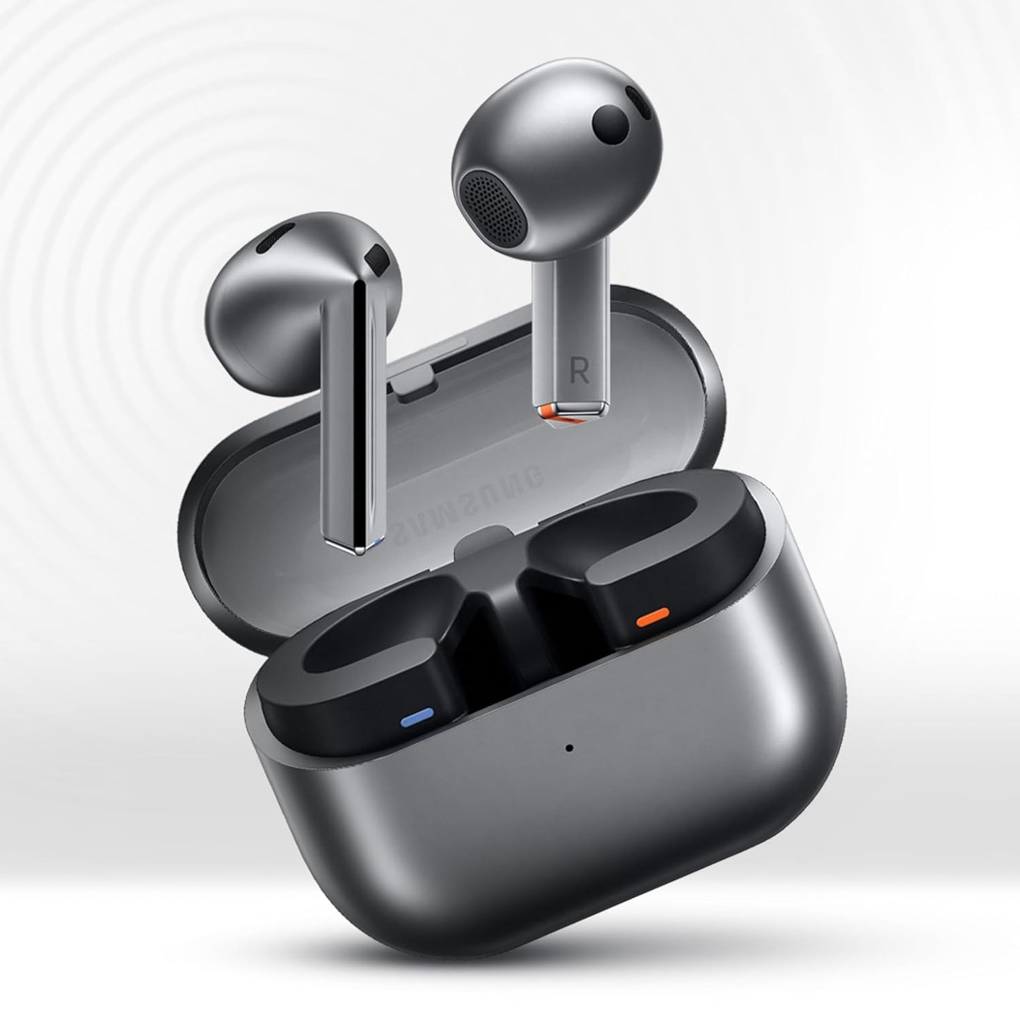 Samsung Galaxy Buds 3 (Silver) with Galaxy AI powered Real-time Interpreter | 24-bit Hi-Fi Audio | Up to 36H battery | IP57