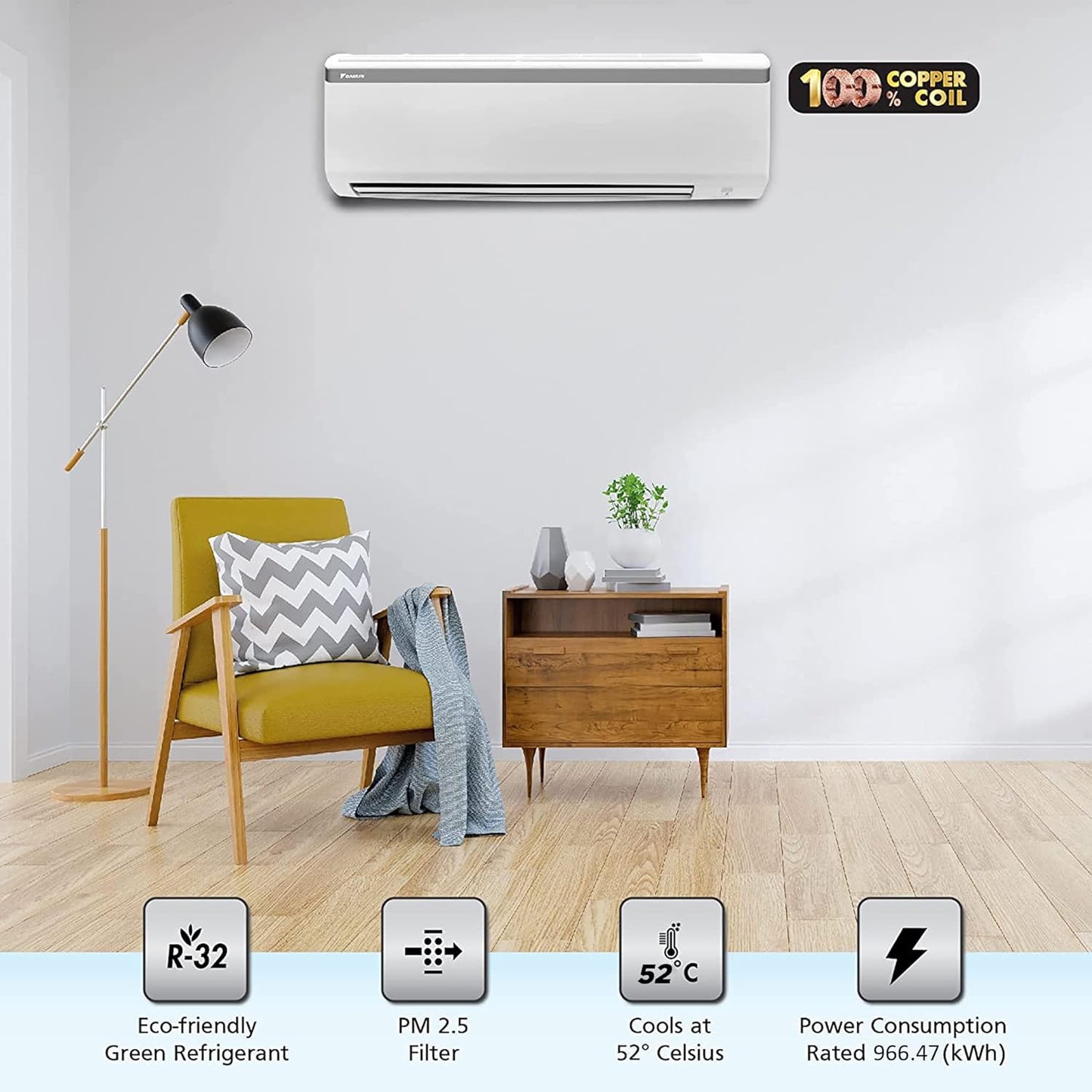 Daikin ATKM50UV16VA 1.5 Ton 5 Star Inverter Split AC | Dew Clean | Titanium Filter | R32 | Coanda Airflow | Suraj Electronics Delhi NCR