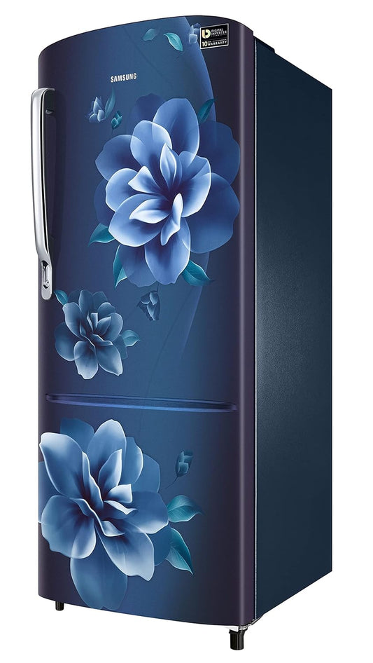 Samsung RR24C2723CU/NL 223L 3 Star Inverter Single Door Refrigerator (Camellia Blue) | Digital Inverter, Solar Compatible, Toughened Glass Shelves
