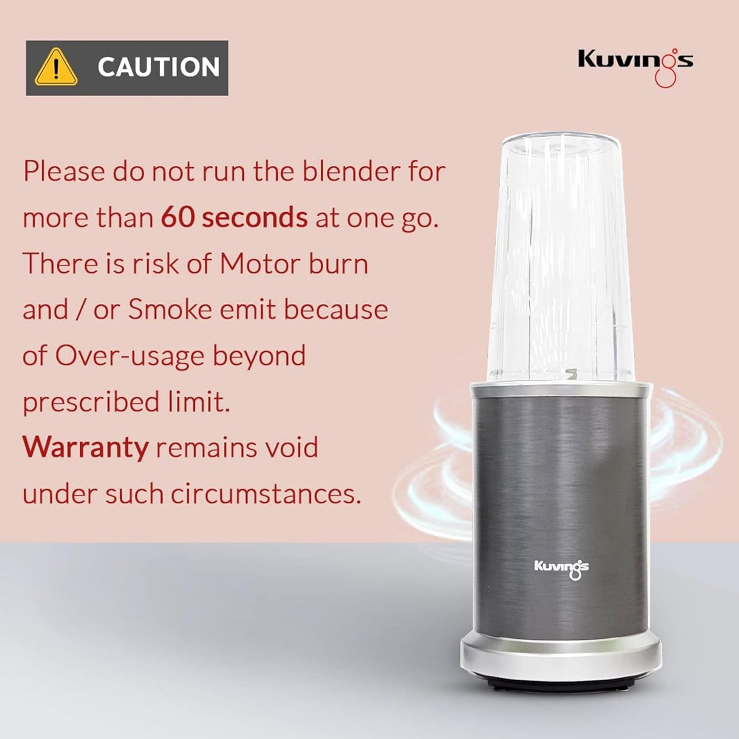 Kuvings Nutri Blender Pro Gunmetal Grey| 1000W Blender | 7-Year Warranty | Wet & Dry Blades | Suraj Electronics Delhi NCR