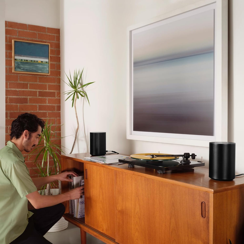 Sonos Era 100 Smart Speaker – Wi-Fi & Bluetooth, Dual Tweeter Stereo, Deep Bass, Trueplay Tuning | Black | 24-Hour Delivery in Delhi NCR