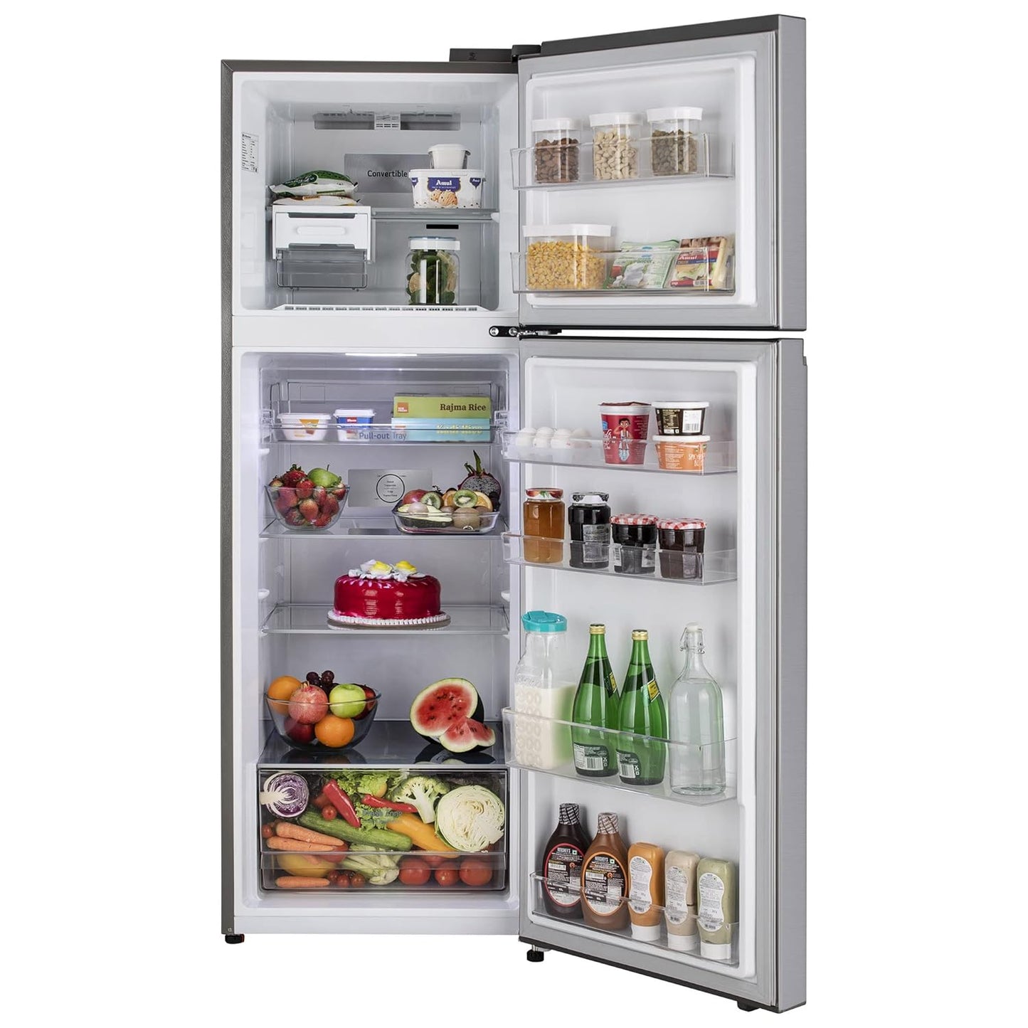 LG GL-S382SPZY 343L 2 Star Frost Free Double Door Refrigerator (Smart Inverter Compressor, Convertible Freezer, Multi Air Flow, Shiny Steel)