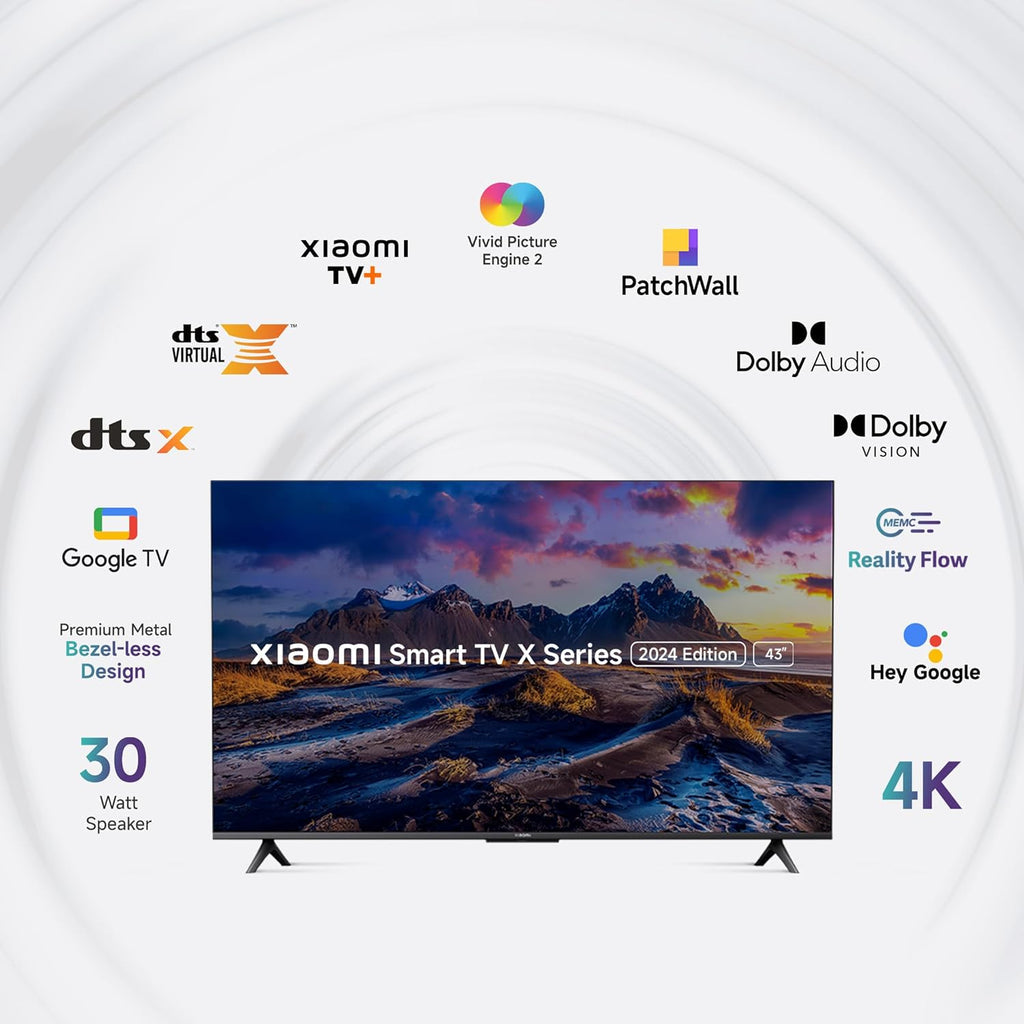 Mi Xiaomi L43MA-AUIN 43 Inch X Series 4K Ultra HD Smart Google TV with Dolby Vision & 30W Dolby Audio
