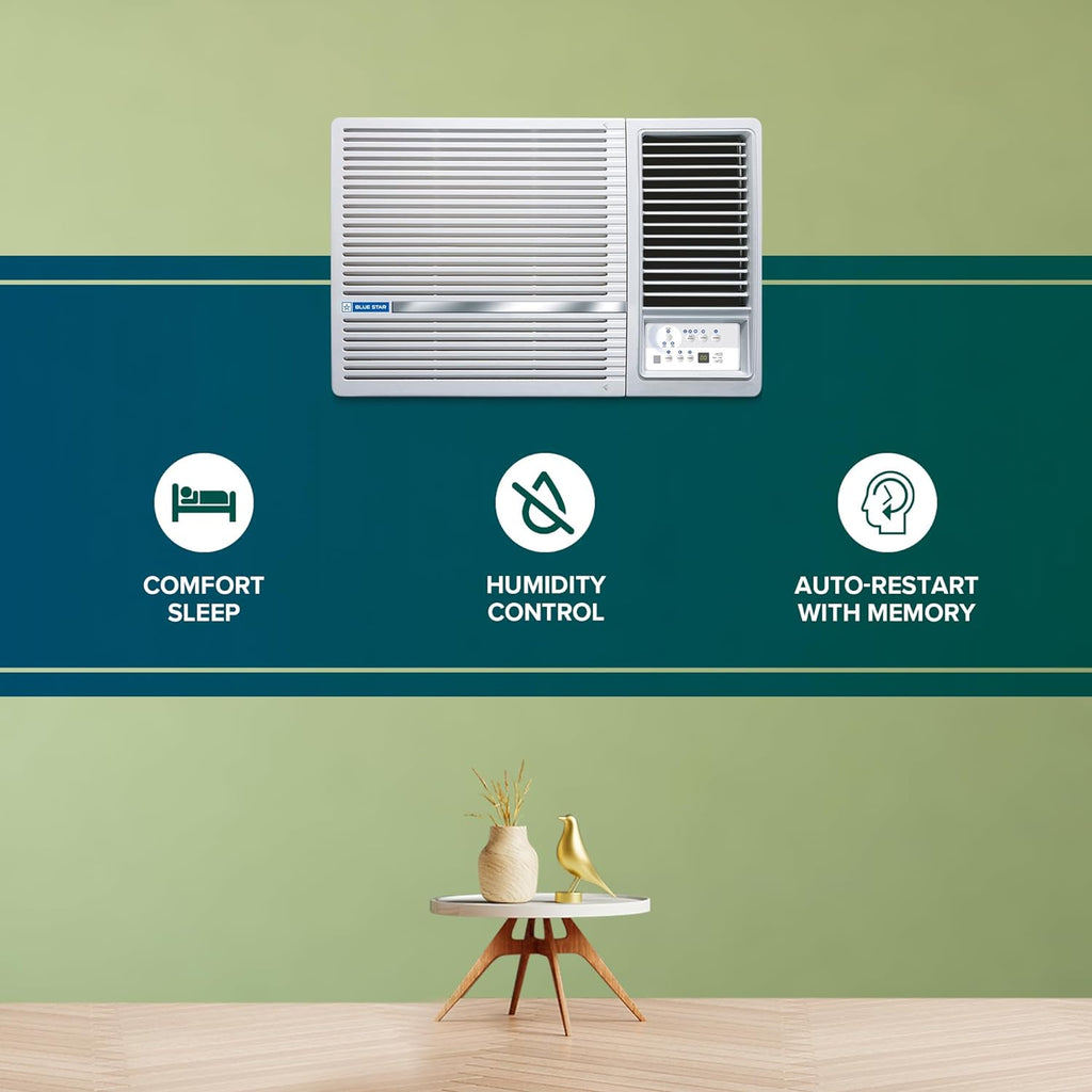 Blue Star WID518L 1.5 Ton 5 Star Inverter Window AC (Copper, Turbo Cool,  White)